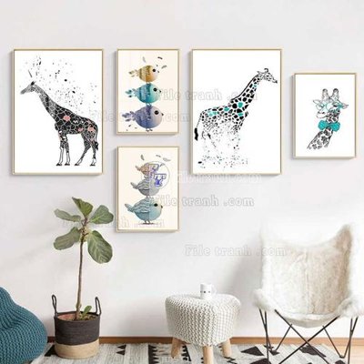 File gốc File tranh bộ 5 tấm hiện đại HD51163 (PSD/TIFF) độ phân giải cao