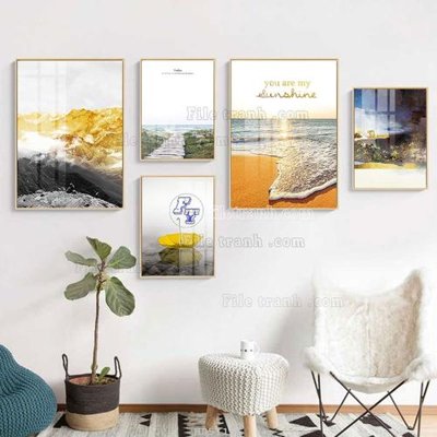 File tranh trang trí File tranh bộ 5 tấm hiện đại HD51166 (file gốc)