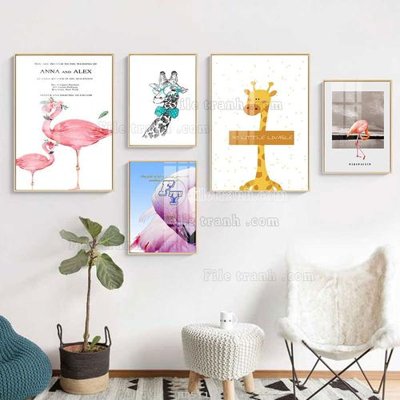 File tranh File tranh bộ 5 tấm hiện đại HD51173 (bản gốc) trang trí văn phòng
