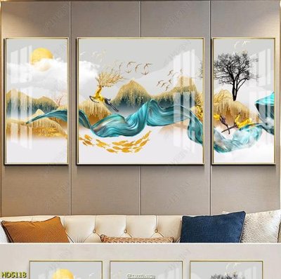 File ảnh File tranh bộ hiện đại HD5118 (gốc) in standee