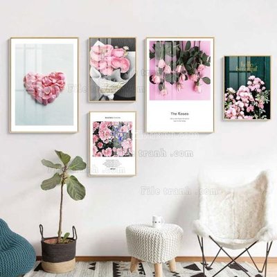 File PSD File tranh bộ 5 tấm hiện đại HD51181 (bản gốc) cho nhà in