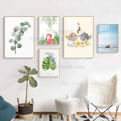 File ảnh File tranh bộ 5 tấm hiện đại HD51206 (gốc) in quảng cáo ngoài trời
