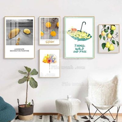 File PSD File tranh bộ 5 tấm hiện đại HD51218 (bản gốc) độ phân giải cao