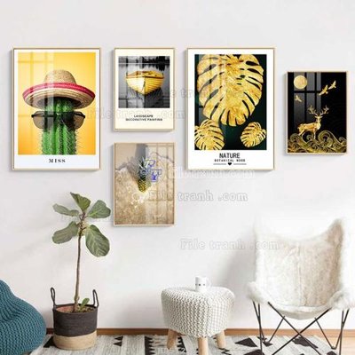 File gốc File tranh bộ 5 tấm hiện đại HD51242 (cho in UV) siêu nét