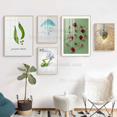 File tranh quảng cáo File tranh bộ 5 tấm hiện đại HD51248 (download file gốc)