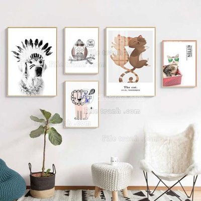 File in lụa File tranh bộ 5 tấm hiện đại HD51283 (phong cảnh) File tranh bộ 5 tấm hiện đại HD51283