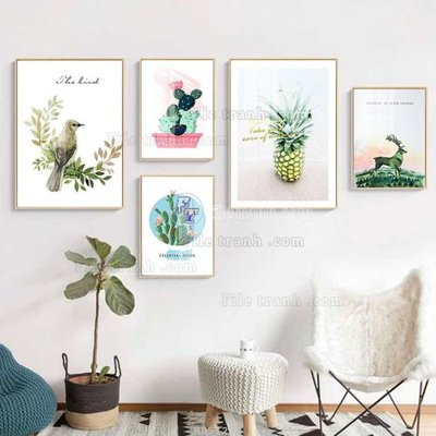 Tệp tin gốc File tranh bộ 5 tấm hiện đại HD51299 (dùng cho in ấn) chuyên nghiệp