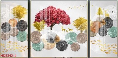 File gốc File tranh bộ hiện đại HD5342 (in mica) cắt laser