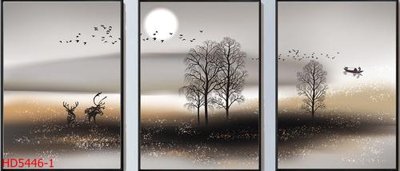 File tranh File tranh bộ hiện đại HD5446 (gốc) in vải canvas