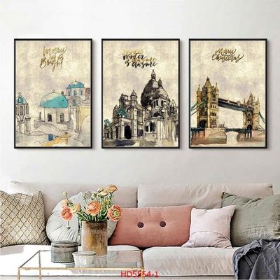 File tranh File tranh bộ hiện đại HD5554 (bản gốc) in lụa dán tường