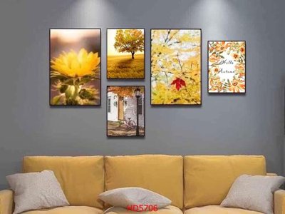 Download file gốc File tranh bộ hiện đại HD5706 (in lụa) hoa lá