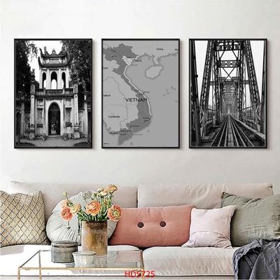 File tranh File tranh bộ 3 hà nội HD5725 (bản gốc) treo tường