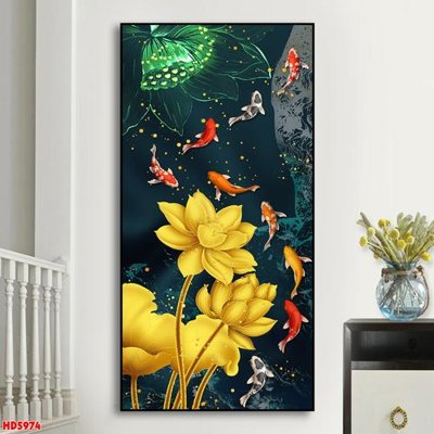 File gốc File tranh bộ hiện đại HD5974 (in lụa) tranh phong thủy