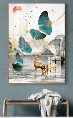 File tranh File bộ tranh treo hiện đại HD60033 (bản gốc) in lụa 5D