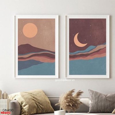 File ảnh File tranh bộ hiện đại HD6013 (gốc) in decal dán tường