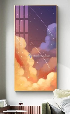 File tranh in trần 3D File bộ tranh treo hiện đại HD60178 (ảnh gốc)