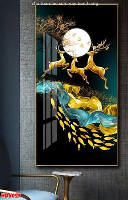 File gốc File tranh bộ hiện đại HD6027 (in lụa) tranh thuận buồm