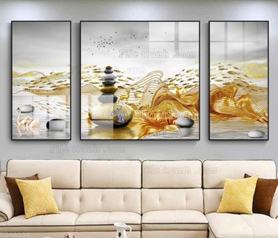 File tranh File bộ tranh treo hiện đại HD60290 (gốc) in trên kính
