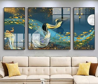 File gốc File bộ tranh treo hiện đại HD60291 (in tráng gương) sang trọng