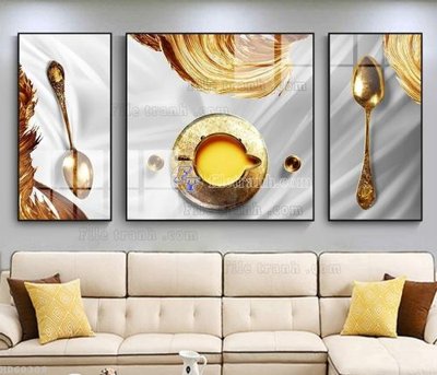 File in trần File bộ tranh treo hiện đại HD60308 (file gốc) hoa văn 3D