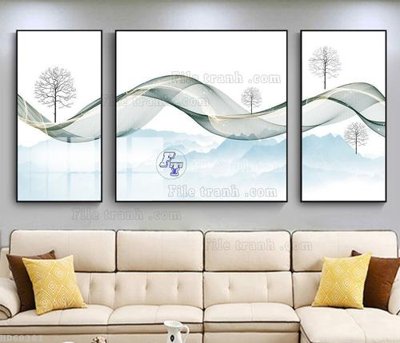File gốc File bộ tranh treo hiện đại HD60381 (in mica) trang trí