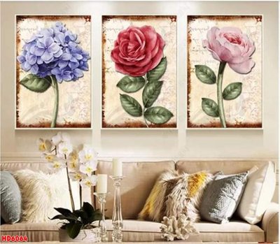 File gốc File tranh bộ hiện đại HD6064 (in tráng gương) ốp tường