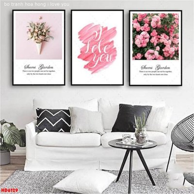 Download file gốc File tranh bộ hiện đại HD6129 (in lụa) hoa lá