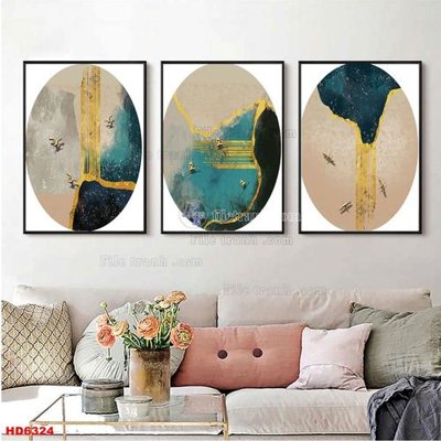 File ảnh File tranh bộ hiện đại HD6324 (gốc) in quảng cáo ngoài trời