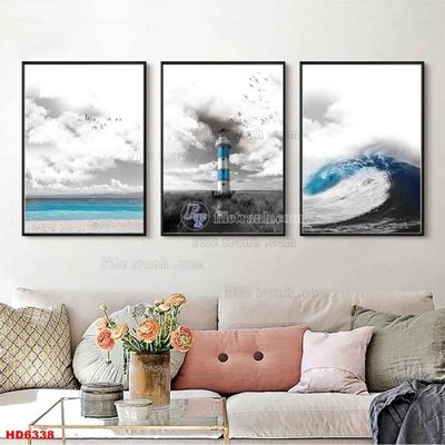 File in trần File tranh bộ hiện đại HD6338 (bản gốc 3D) sống động