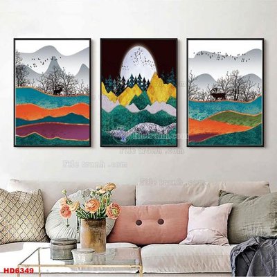 File in ấn chuyên nghiệp File tranh bộ hiện đại HD6349 (file gốc)