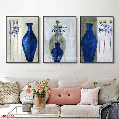 File gốc File tranh bộ hiện đại HD6354 (in tráng gương) ốp tường