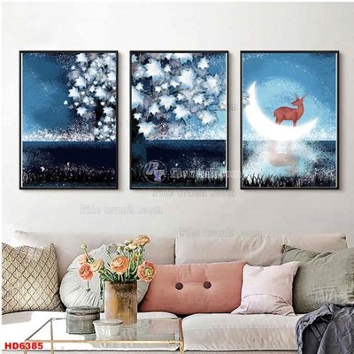 File in trần File tranh bộ hiện đại HD6385 (bản gốc) hoa văn