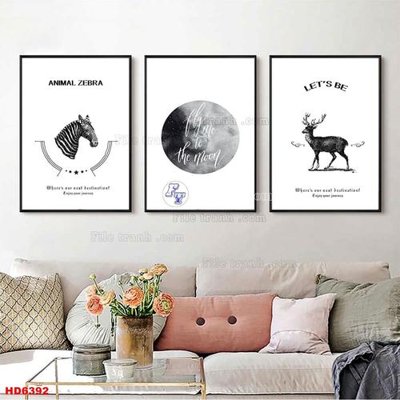 Ảnh gốc file in lụa File tranh bộ hiện đại HD6392 chi tiết