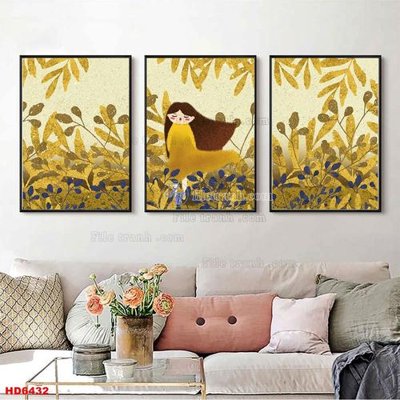 File gốc File tranh bộ hiện đại HD6432 (in 3D) nghệ thuật