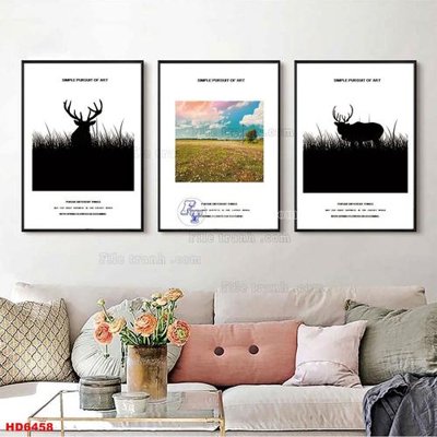 File PSD File tranh bộ hiện đại HD6458 (bản gốc) cho nhà in