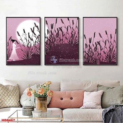 Tải file gốc in lụa File tranh bộ hiện đại HD6467 siêu nét