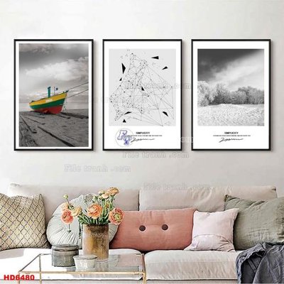 File tranh File tranh bộ hiện đại HD6480 (bản gốc) treo tường