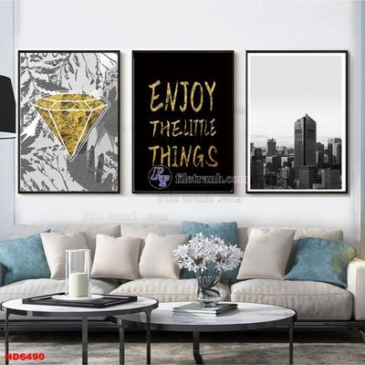 File ảnh File tranh bộ hiện đại HD6490 (gốc) cho trang trí nhà hàng