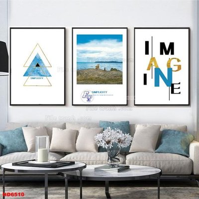 File ảnh File tranh bộ hiện đại HD6510 (gốc) in decal dán tường