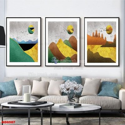 File gốc File tranh bộ hiện đại HD6587 (in lụa) cao cấp