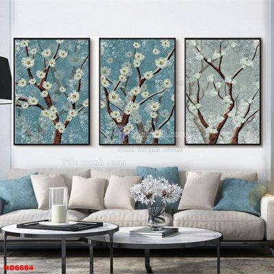 File tranh File tranh bộ hiện đại HD6664 (bản gốc) in lụa dán tường