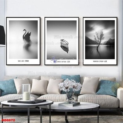 File ảnh File tranh bộ hiện đại HD6672 (gốc) in PP, decal