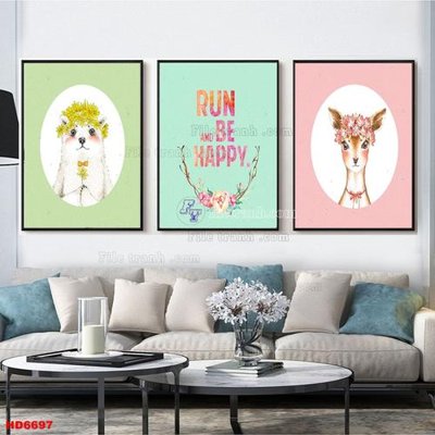 File gốc File tranh bộ hiện đại HD6697 (in tráng gương) ốp tường