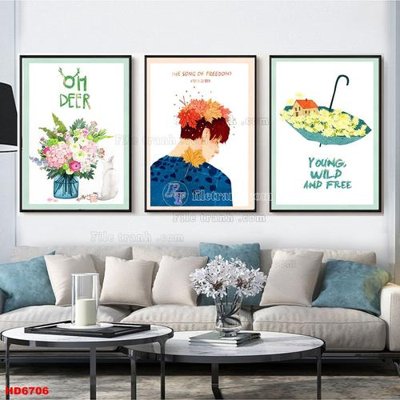 Download file File tranh bộ hiện đại HD6706 (gốc) in mica đèn LED