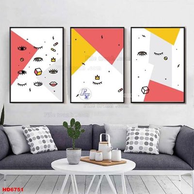 File tranh File tranh bộ hiện đại HD6751 (bản gốc) in lụa dán tường