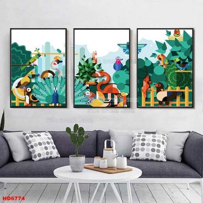 File gốc in tráng gương File tranh bộ hiện đại HD6774 chi tiết