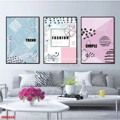 Tải file File tranh bộ hiện đại HD6836 (ảnh gốc) in gạch 3D