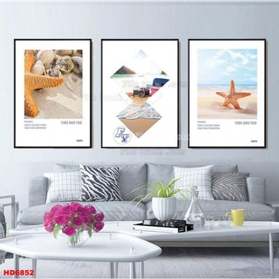 File gốc File tranh bộ hiện đại HD6852 (in lụa) tranh phong thủy