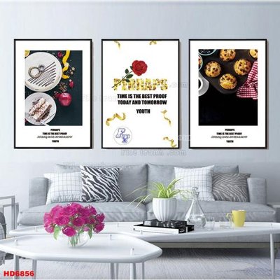 Download file gốc File tranh bộ hiện đại HD6856 (in lụa) hoa lá