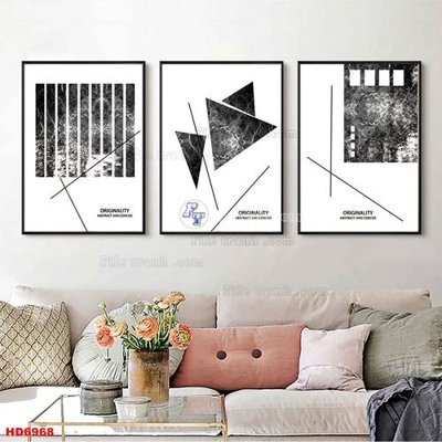 File gốc File tranh bộ hiện đại HD6968 (in tráng gương) sang trọng
